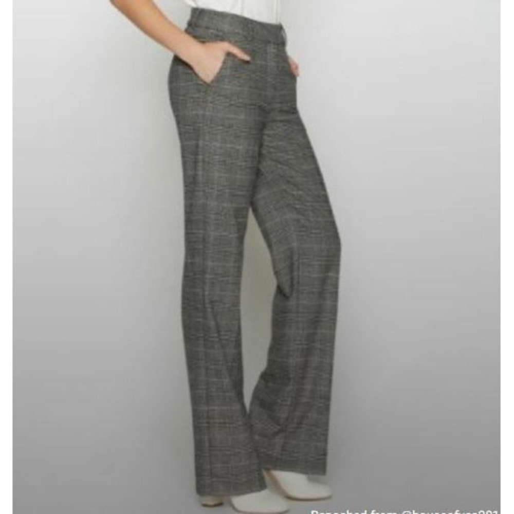 Joie Lian Grey Black Check Dress Pants Size 12 New 0739136